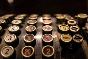 Old cash register - front view